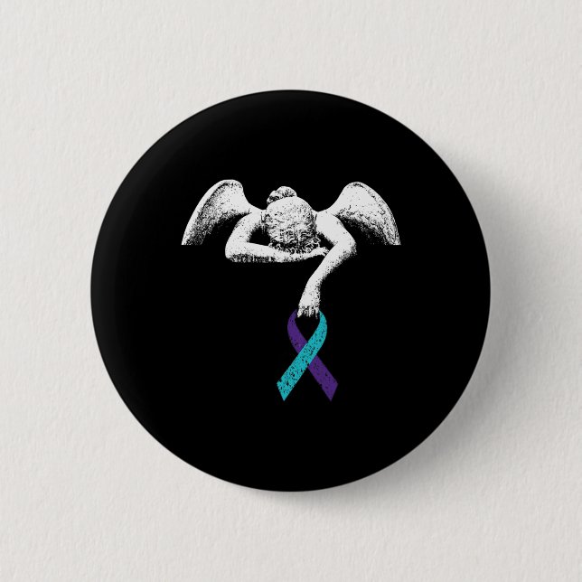 Angel And Suicide Awareness Suicide Prevention Clo 6 Cm Round Badge (Front)