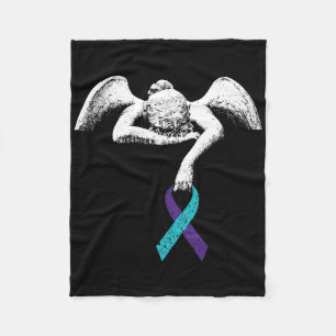 Angel And Suicide Awareness Suicide Prevention Clo Fleece Blanket