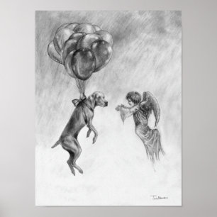Angel and Weimaraner Poster