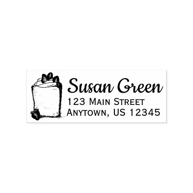 Angel Angelfood Food Cake Slice Strawberry Dessert Rubber Stamp (Imprint)