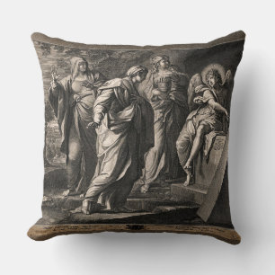 Angel Announcing The Resurrection by Jean Roullet Cushion