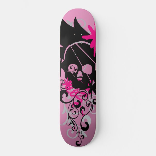 Angel Armor Japanese Punk Pink Skateboard (Front)