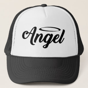 Angel Art Cool Text Graphic Angel Word Text Art Trucker Hat