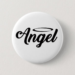 Angel Art Cool Text Graphic Word Text Art Cute Ang 6 Cm Round Badge