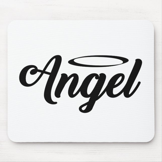Angel Art Cool Text Graphic Word Text Art Cute Ang Mouse Mat (Front)