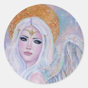 Angel art Evangelina by Renee Lavoie  Classic Round Sticker
