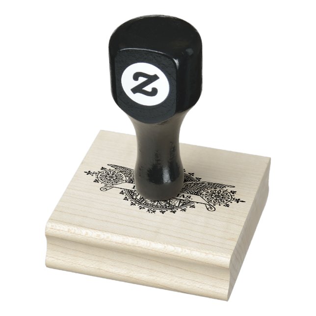 Angel Art with Deo Gratias Banner Rubber Stamp Zazzle