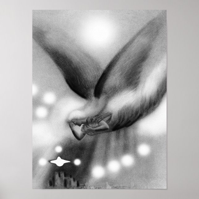 Angel at night art poster (Front)