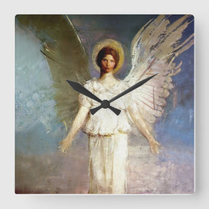 “Angel at Noon” by Abbott Thayer Square Wall Clock