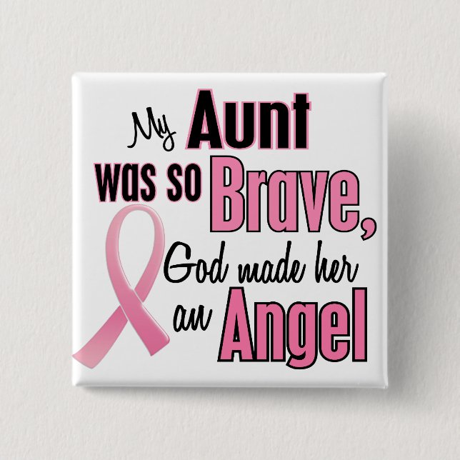 Angel AUNT Breast Cancer T-Shirts & Apparel 15 Cm Square Badge (Front)