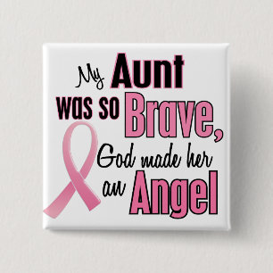 Angel AUNT Breast Cancer T-Shirts & Apparel 15 Cm Square Badge