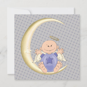 Angel Baby Boy Shower Invitation