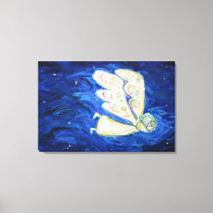 Angel & Baby Flying Painting Canvas (Large) Print