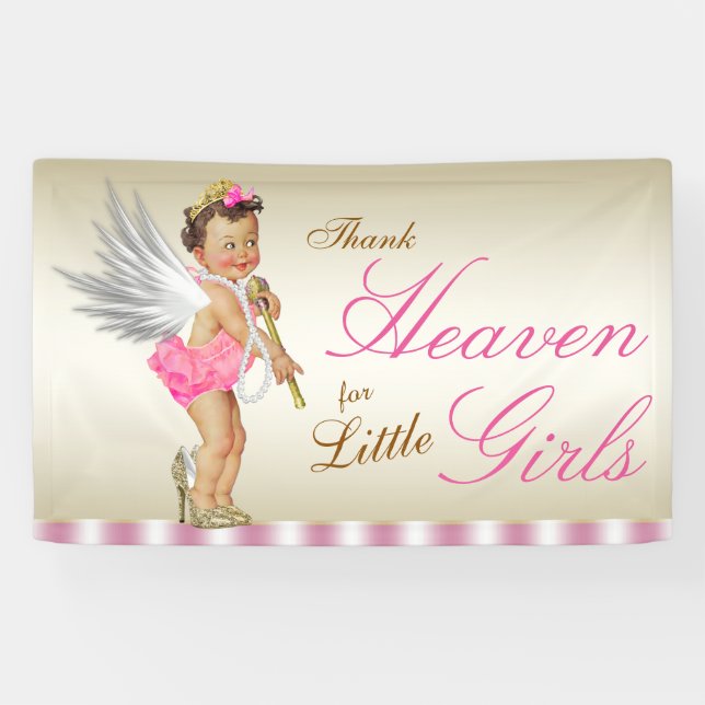 Angel Baby Girl Baby Shower Banner (Horizontal)