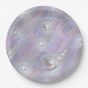 Angel Baby Girls Flying Among Clouds Paper Plate