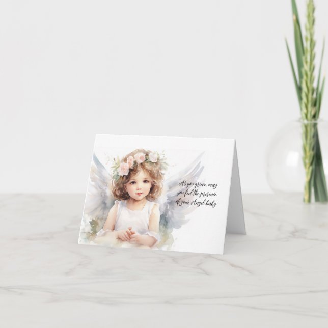 Angel Baby Loss of Child Sympathy Folded Note Card (Front)