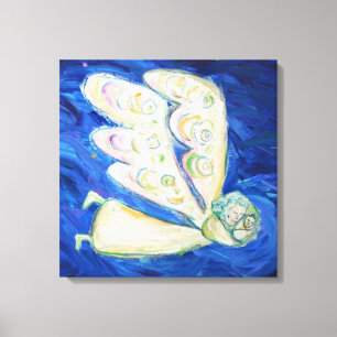 Angel & Baby Painting (Large Square - Edge Wrap) Canvas Print