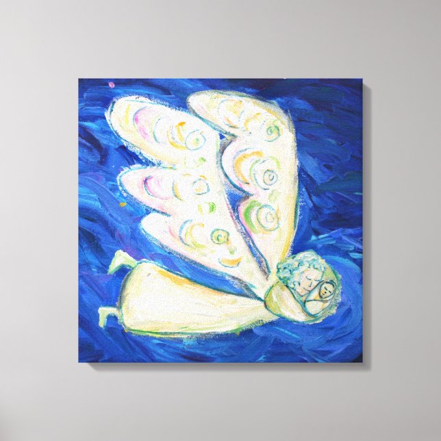 Angel & Baby Painting (Large Square - Edge Wrap) Canvas Print (Front)