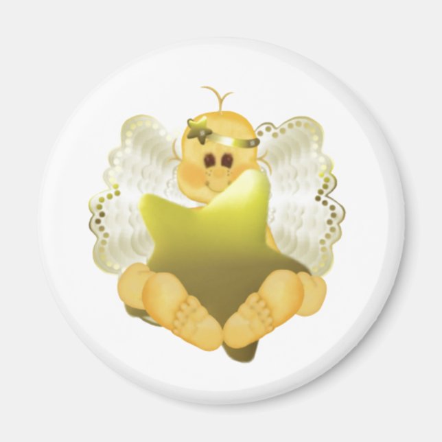 Angel Baby with Gold Star Magnet (Front)