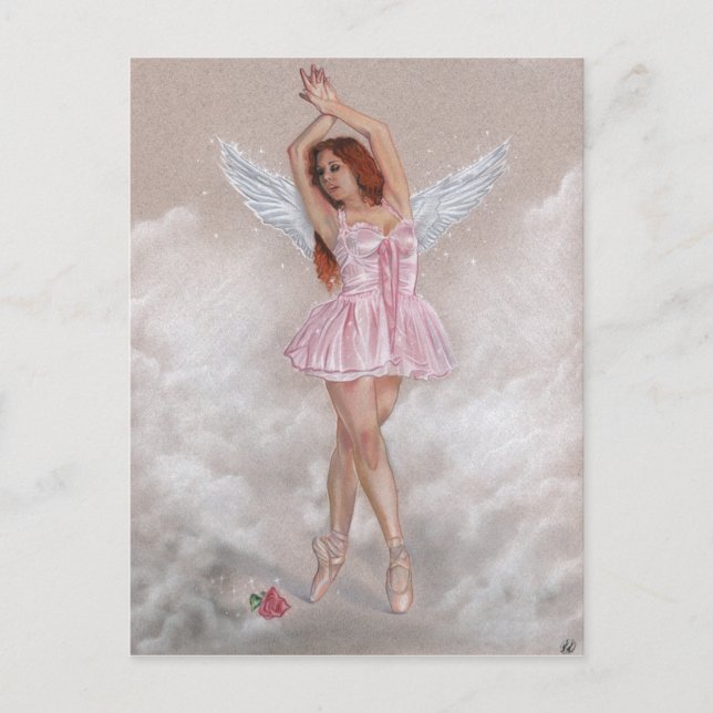 Angel ballerina rose Postcard (Front)