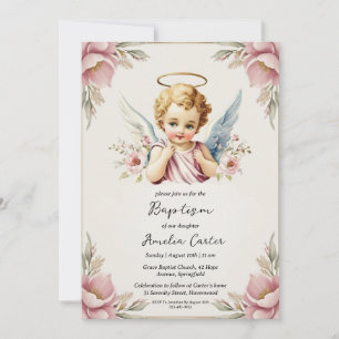 angel baptism invitations