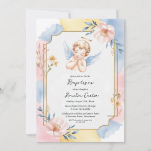 angel baptism invitations