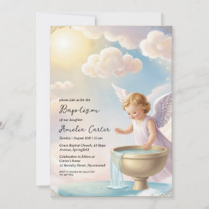 angel baptism invitations