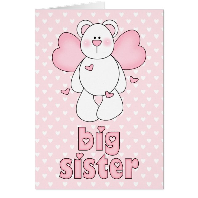 Angel Bear Big Sister Blank Card (Front)