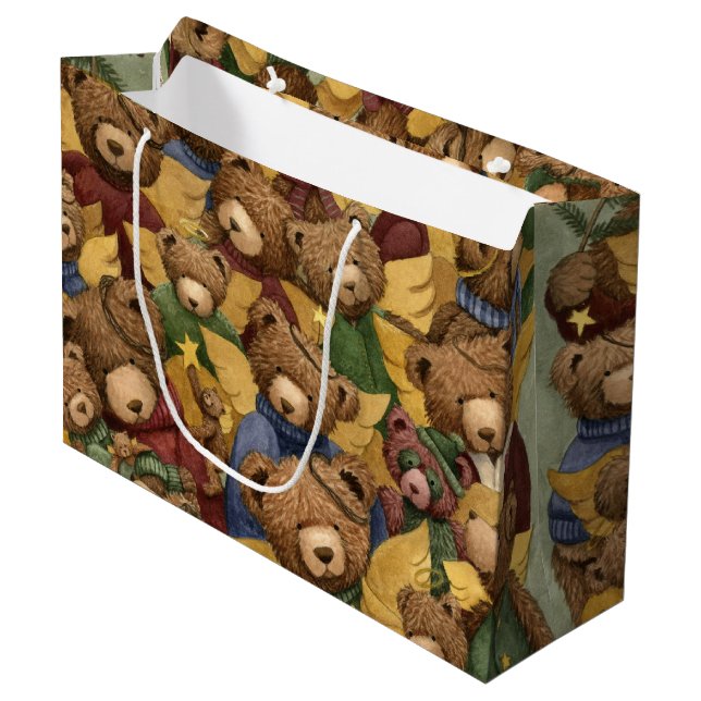 Angel Bears Large Gift Bag (Front Angled)