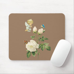 Angel Beige Rose Mouse Pad! Mouse Pad
