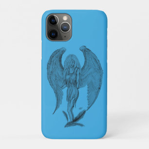 Angel black and blue design iPhone 11 pro case