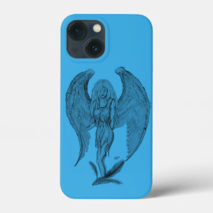 Angel black and blue design iPhone 13 mini case