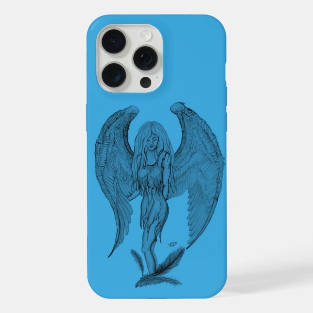 Angel black and blue design iPhone case (Back)