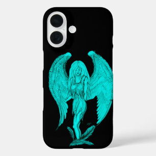 Angel , Black and Green design iPhone 16 Case