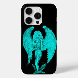 Angel , Black and Green design iPhone 15 Pro Case