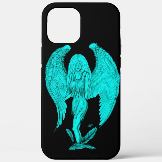 Angel , Black and Green design Case-Mate iPhone Case (Back)
