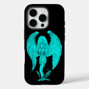 Angel , Black and Green design iPhone 16 Pro Case