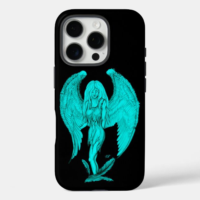 Angel , Black and Green design Case-Mate iPhone Case (Back)