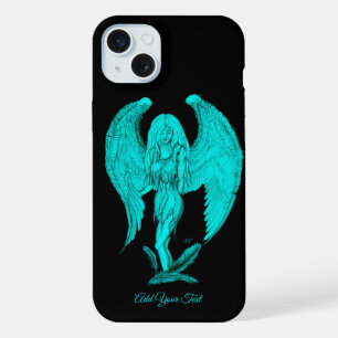 Angel , Black and Green design iPhone 15 Plus Case