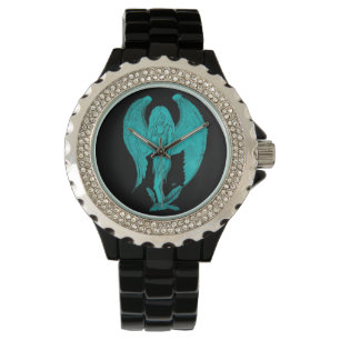 Angel black and green design watch