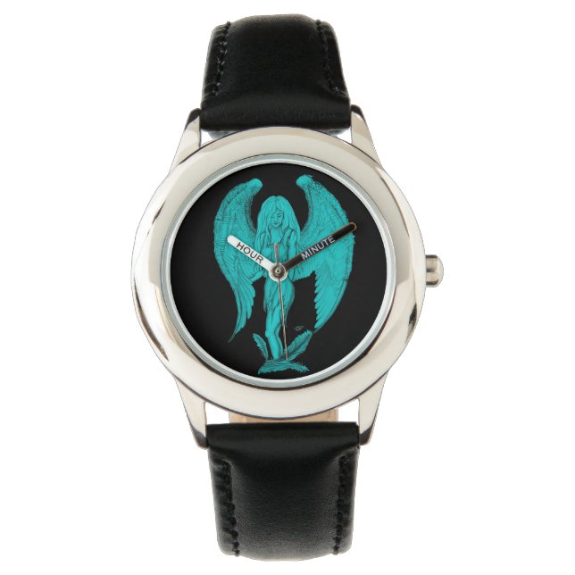 Angel black and green design watch (Front)