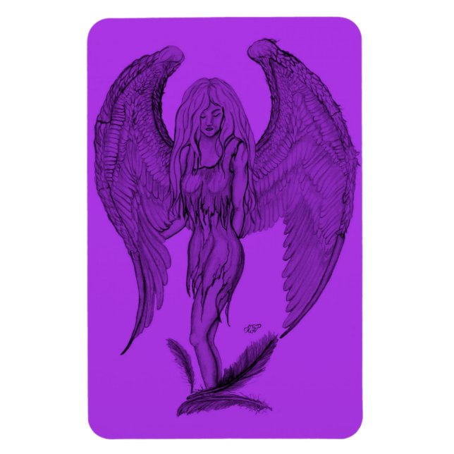 Angel - Black and purple Design Magnet (Vertical)