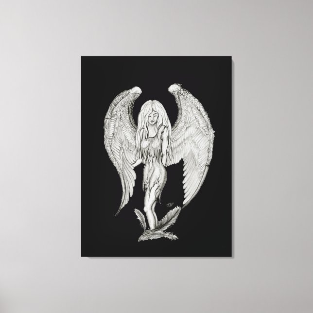 Angel - Black and white Design Canvas Print (Front)
