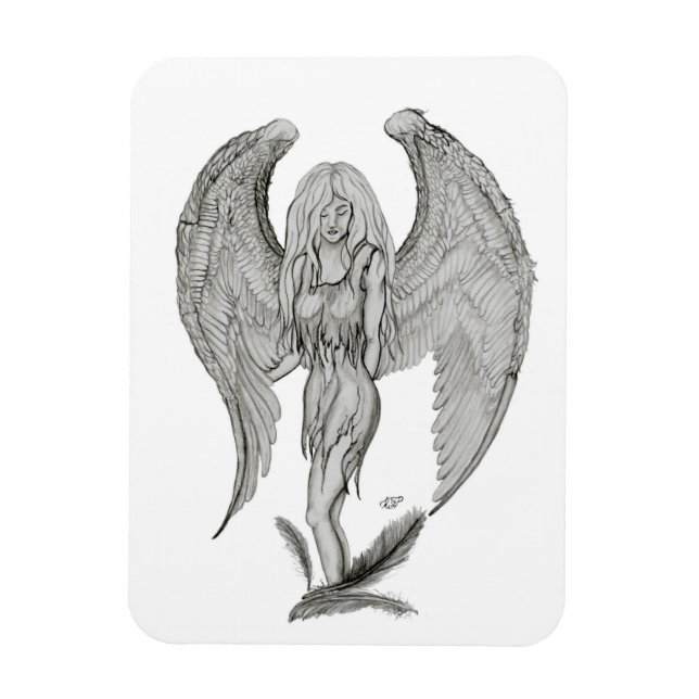 Angel - Black and white Design Magnet (Vertical)