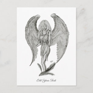 Angel , Black and White design Postcard