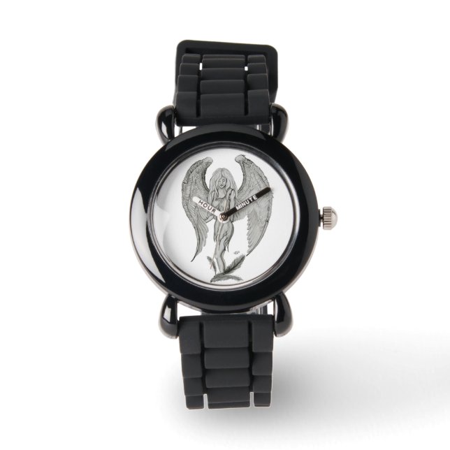 Angel black and white design watch (Front)