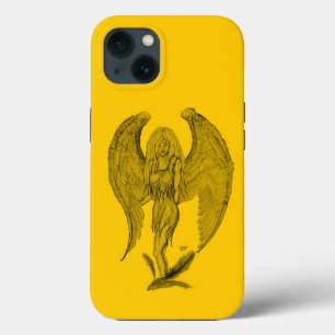 Angel - black and yellow design iPhone 13 case