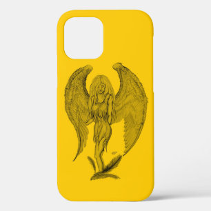 Angel - black and yellow design iPhone 12 case