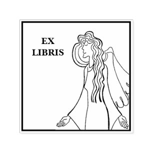 Angel blessings bookplate self-inking stamp