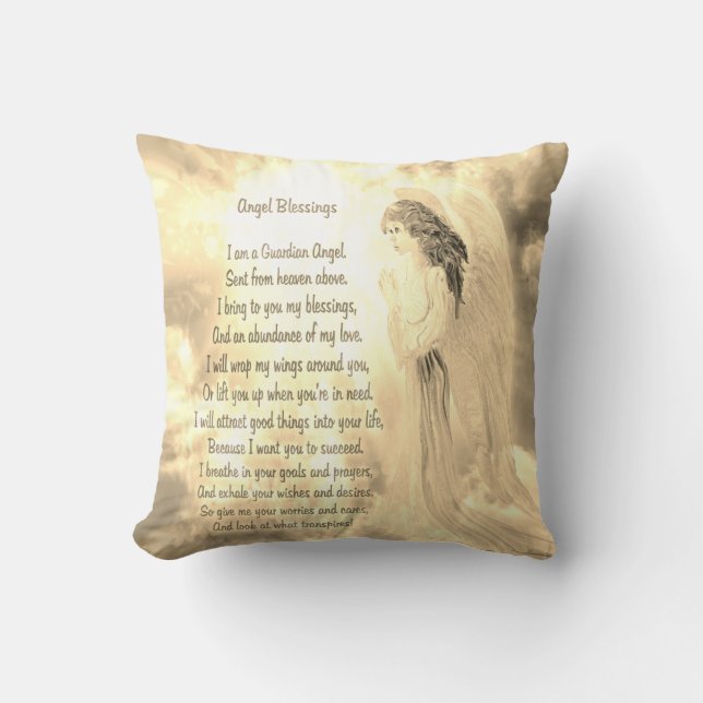 Angel Blessings Gold Cushion (Front)